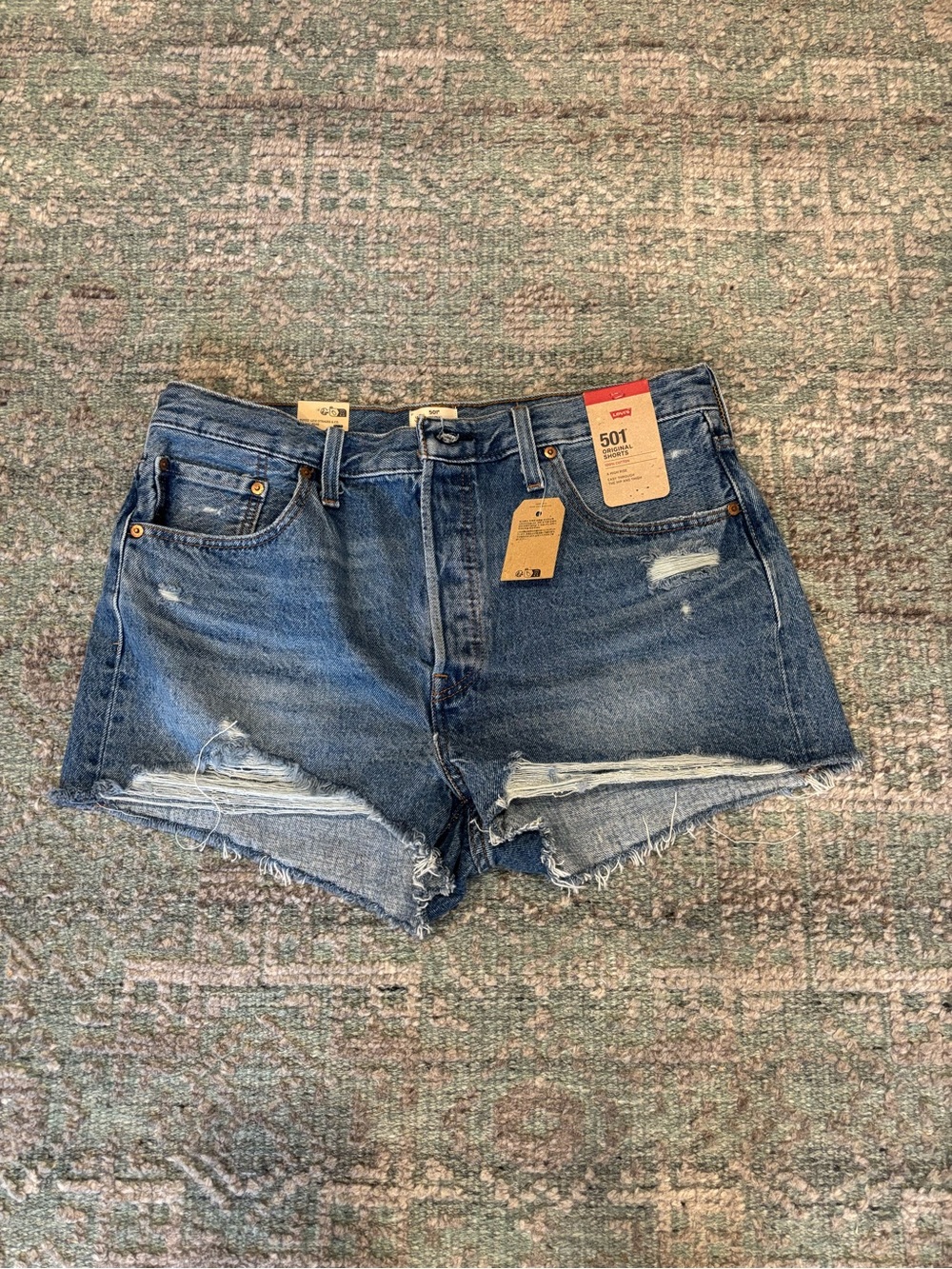 Levi's 501 Cutoff Distressed Denim Shorts